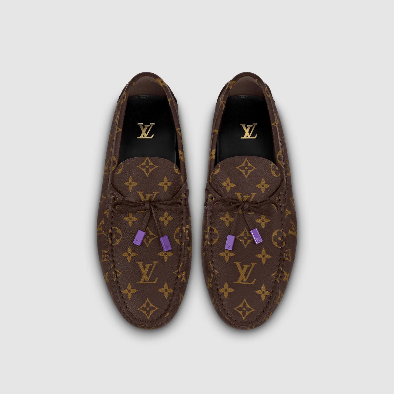 Giày Lười Louis Vuitton Driver Mocassin Nam Ebene